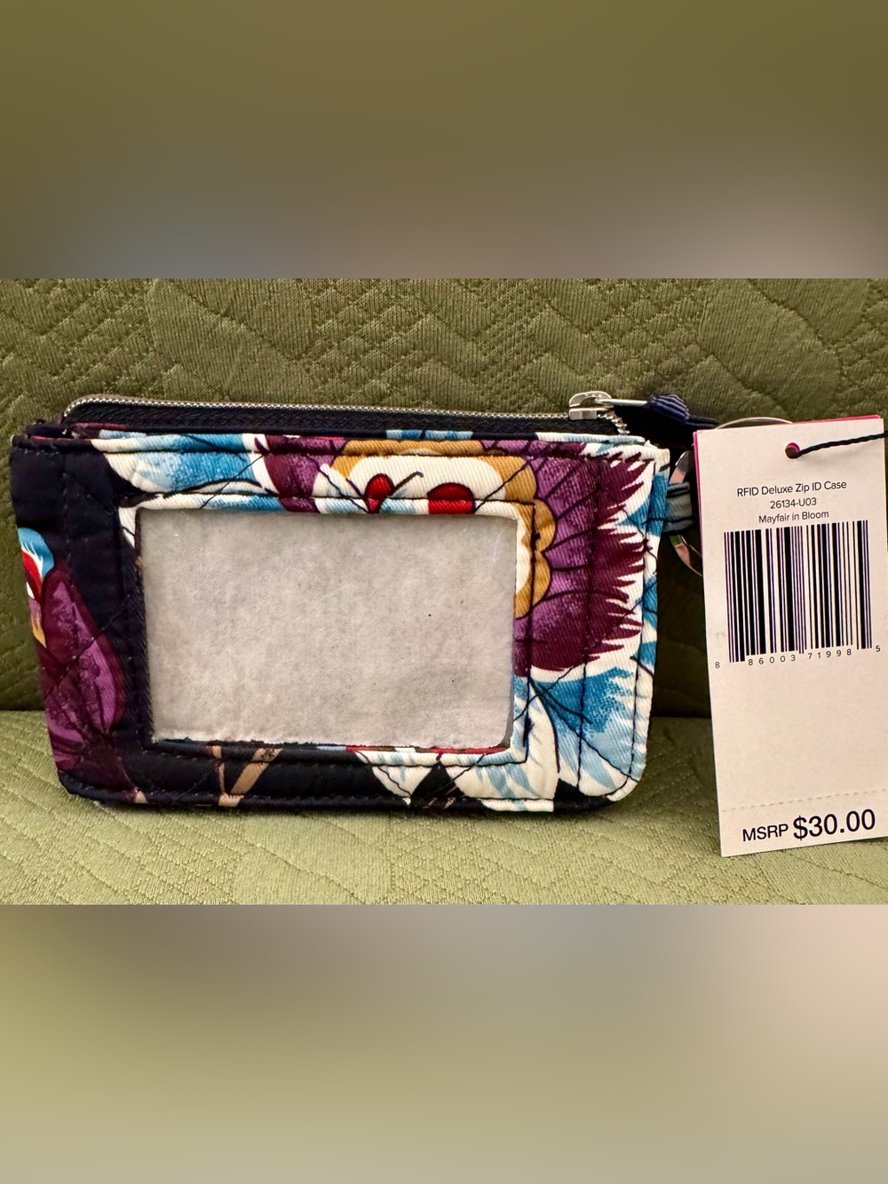 Vera Bradley RFID Deluxe Zip ID Mayfair In Bloom NWT